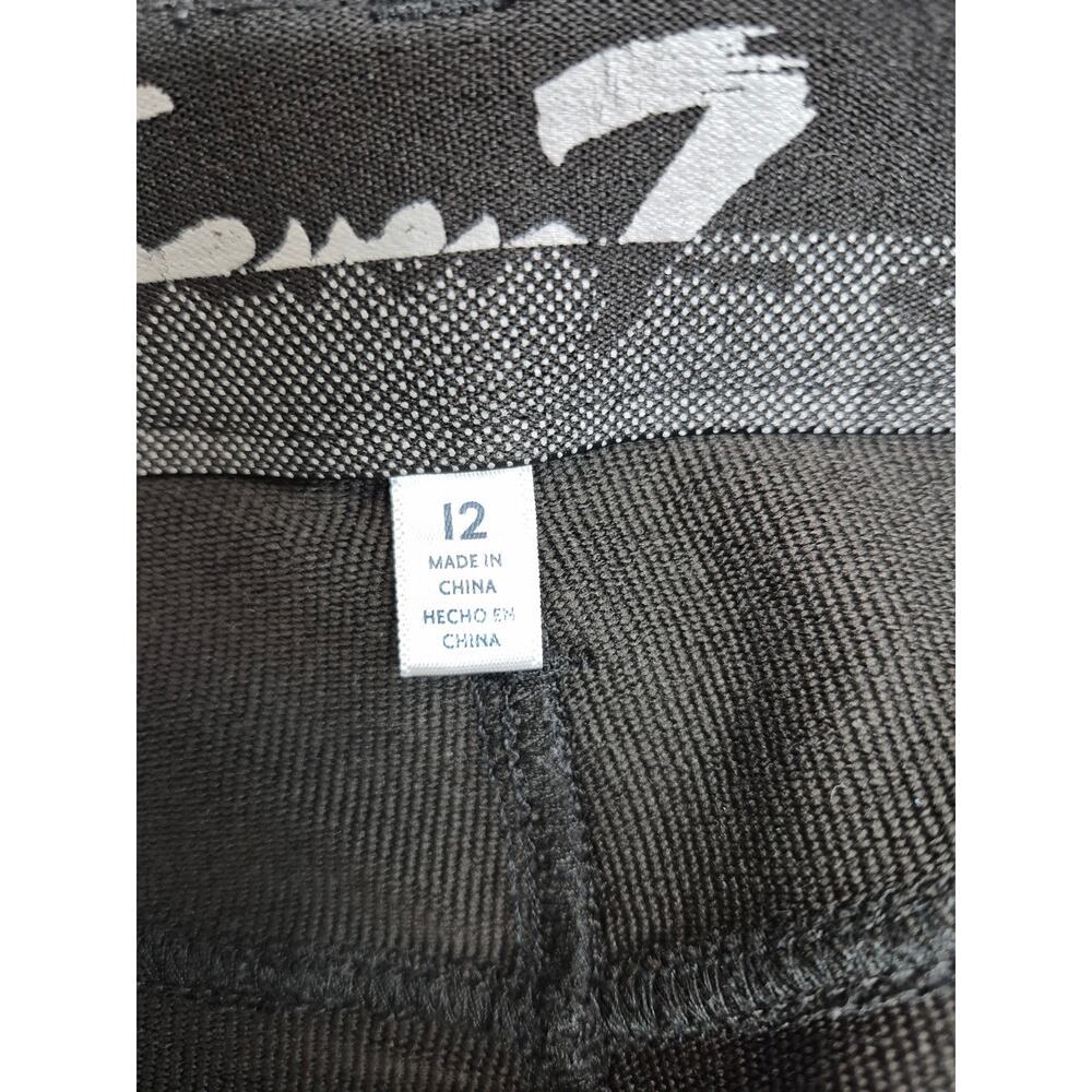Seven7 Knit Denim Leggings Black Pull On Stretch Jeans Sz 12 - Picture 5 of 7